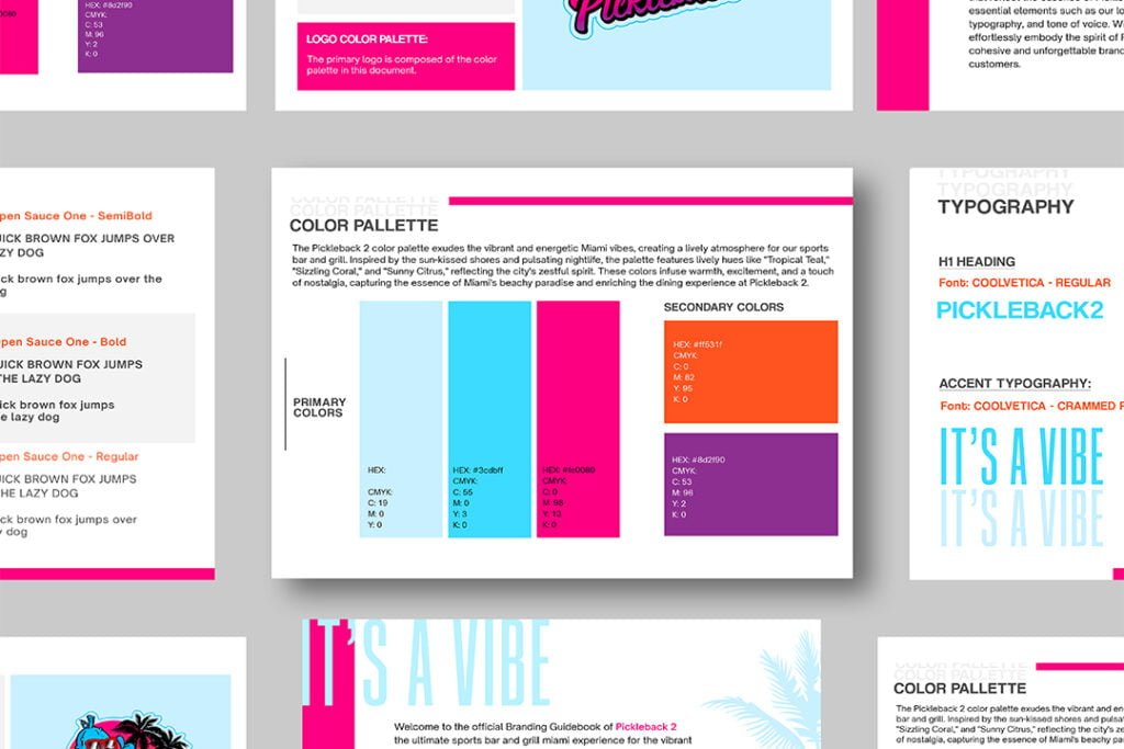 Our Work Branding guidelinesidentity book Pickleback2